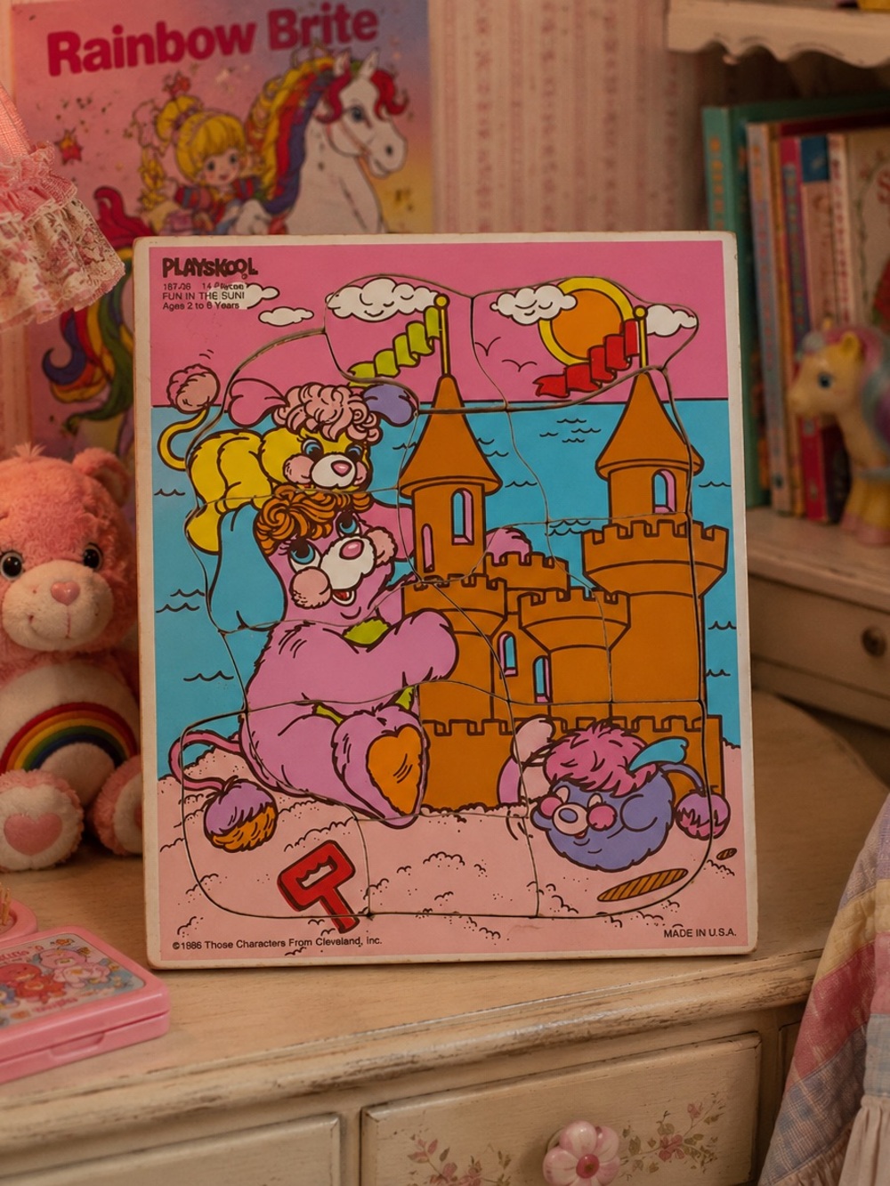 Vintage 1986 Playskool Popples “Fun in the Sun” Puzzle Wood Puzzle Made in USA